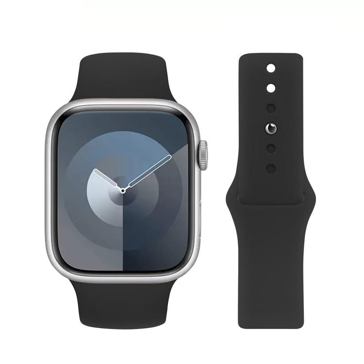 For Apple Watch 42mm / 41mm / 40mm / 38mm Kalebol Reverse Buckle Silicone Watch Band(Black) - Watch Bands by Kalebol | Online Shopping UK | buy2fix