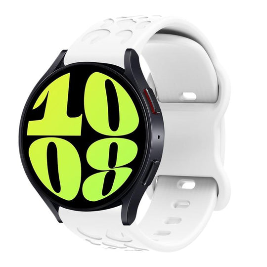 18mm Kalebol Leopard Print Butterfly Buckle Silicone Watch Band(White)