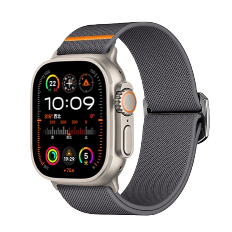 For Apple Watch 46mm / 49mm / 45mm / 44mm Kalebol Bull Bead Buckle Elastic Nylon Watch Band(Dark Grey) - Watch Bands by Kalebol | Online Shopping UK | buy2fix