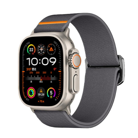 For Apple Watch 46mm / 49mm / 45mm / 44mm Kalebol Bull Bead Buckle Elastic Nylon Watch Band(Dark Grey) - Watch Bands by Kalebol | Online Shopping UK | buy2fix