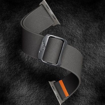 For Apple Watch 46mm / 49mm / 45mm / 44mm Kalebol Bull Bead Buckle Elastic Nylon Watch Band(Dark Grey) - Watch Bands by Kalebol | Online Shopping UK | buy2fix