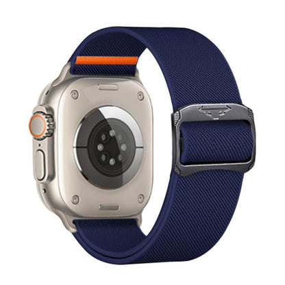 For Apple Watch 46mm / 49mm / 45mm / 44mm Kalebol Bull Bead Buckle Elastic Nylon Watch Band(Midnight Blue) - Watch Bands by Kalebol | Online Shopping UK | buy2fix
