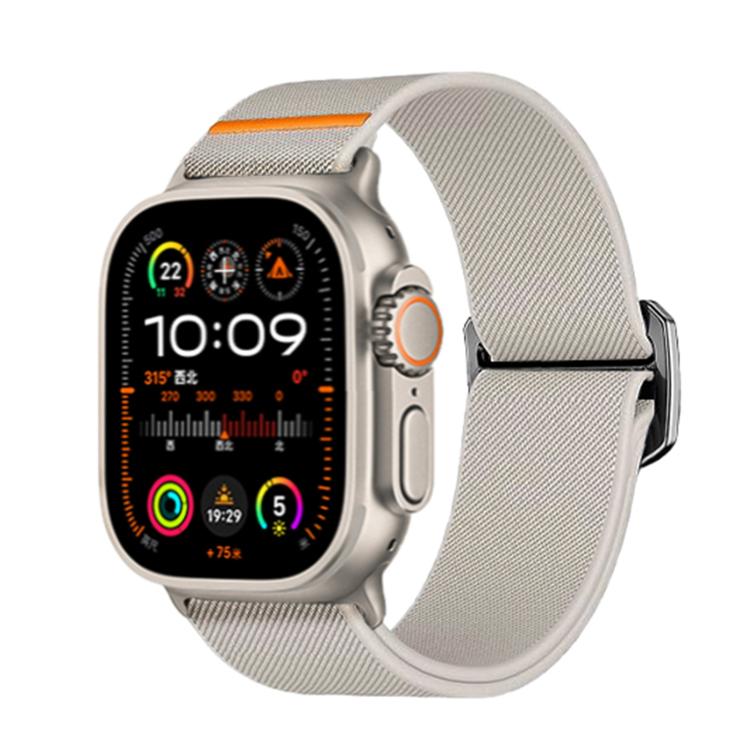 For Apple Watch 46mm / 49mm / 45mm / 44mm Kalebol Bull Bead Buckle Elastic Nylon Watch Band(Starlight) - Watch Bands by Kalebol | Online Shopping UK | buy2fix