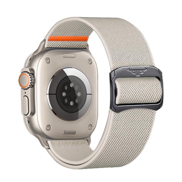 For Apple Watch 46mm / 49mm / 45mm / 44mm Kalebol Bull Bead Buckle Elastic Nylon Watch Band(Starlight) - Watch Bands by Kalebol | Online Shopping UK | buy2fix