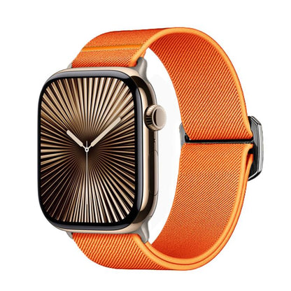 For Apple Watch 42mm / 41mm / 40mm / 38mm Kalebol Bull Bead Buckle Elastic Nylon Watch Band(Orange) - Watch Bands by Kalebol | Online Shopping UK | buy2fix