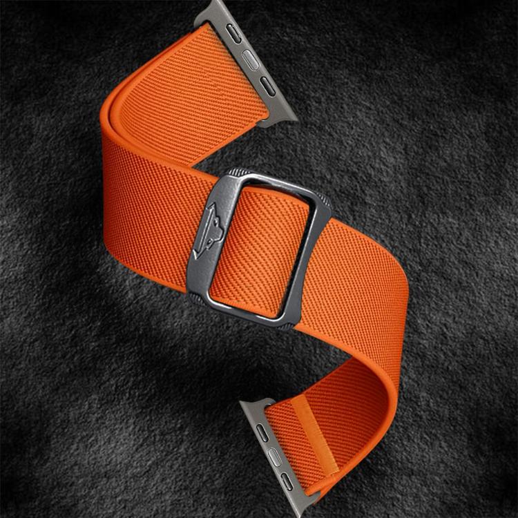 For Apple Watch 42mm / 41mm / 40mm / 38mm Kalebol Bull Bead Buckle Elastic Nylon Watch Band(Orange) - Watch Bands by Kalebol | Online Shopping UK | buy2fix