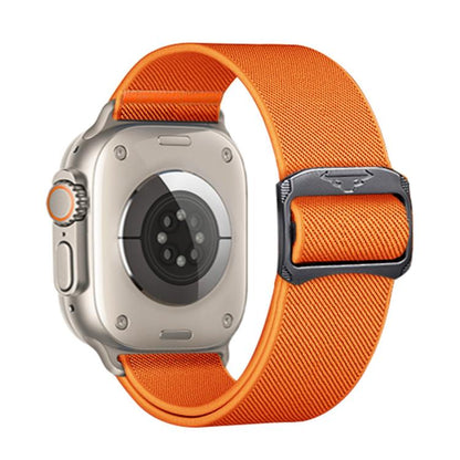 For Apple Watch 42mm / 41mm / 40mm / 38mm Kalebol Bull Bead Buckle Elastic Nylon Watch Band(Orange) - Watch Bands by Kalebol | Online Shopping UK | buy2fix