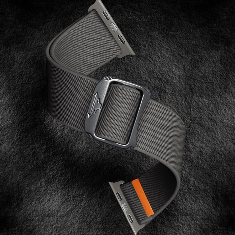 For Apple Watch 42mm / 41mm / 40mm / 38mm Kalebol Bull Bead Buckle Elastic Nylon Watch Band(Dark Grey) - Watch Bands by Kalebol | Online Shopping UK | buy2fix