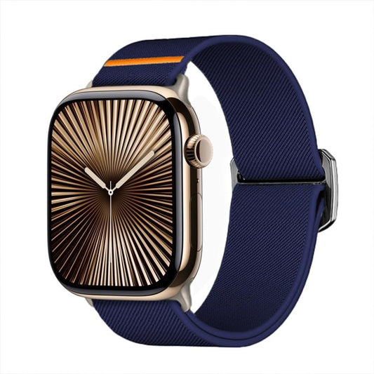 For Apple Watch 42mm / 41mm / 40mm / 38mm Kalebol Bull Bead Buckle Elastic Nylon Watch Band(Midnight Blue) - Watch Bands by Kalebol | Online Shopping UK | buy2fix