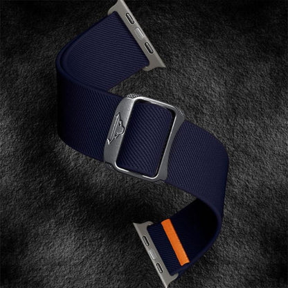 For Apple Watch 42mm / 41mm / 40mm / 38mm Kalebol Bull Bead Buckle Elastic Nylon Watch Band(Midnight Blue) - Watch Bands by Kalebol | Online Shopping UK | buy2fix