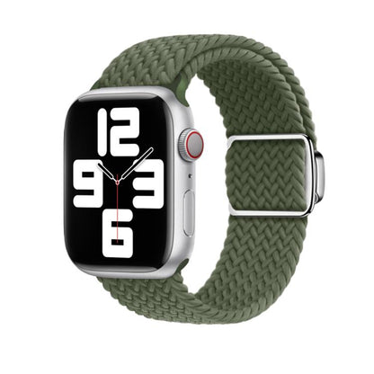 For Apple Watch 46mm / 49mm / 45mm / 44mm Kalebol Nylon Loop Magnetic Buckle Watch Band(Dark Olive) - Watch Bands by Kalebol | Online Shopping UK | buy2fix