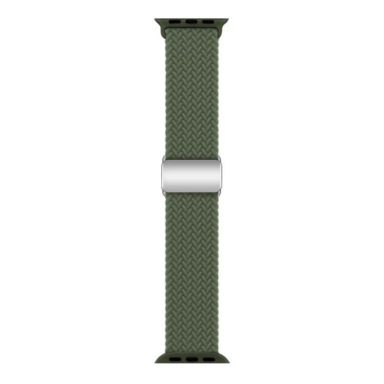 For Apple Watch 46mm / 49mm / 45mm / 44mm Kalebol Nylon Loop Magnetic Buckle Watch Band(Dark Olive) - Watch Bands by Kalebol | Online Shopping UK | buy2fix