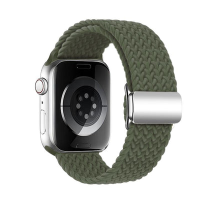For Apple Watch 46mm / 49mm / 45mm / 44mm Kalebol Nylon Loop Magnetic Buckle Watch Band(Dark Olive) - Watch Bands by Kalebol | Online Shopping UK | buy2fix