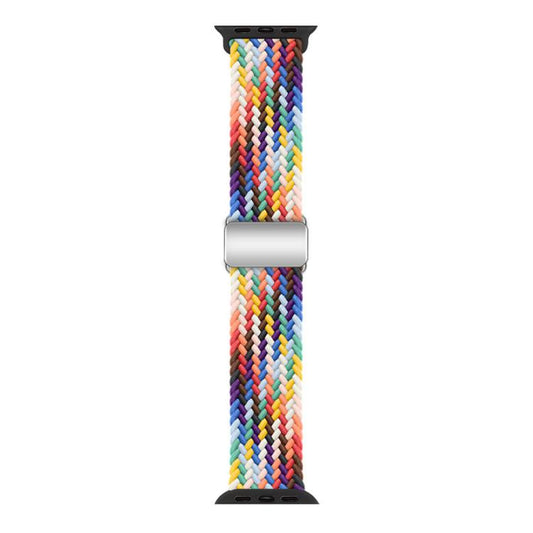 For Apple Watch 46mm / 49mm / 45mm / 44mm Kalebol Nylon Loop Magnetic Buckle Watch Band(Official Rainbow) - Watch Bands by Kalebol | Online Shopping UK | buy2fix