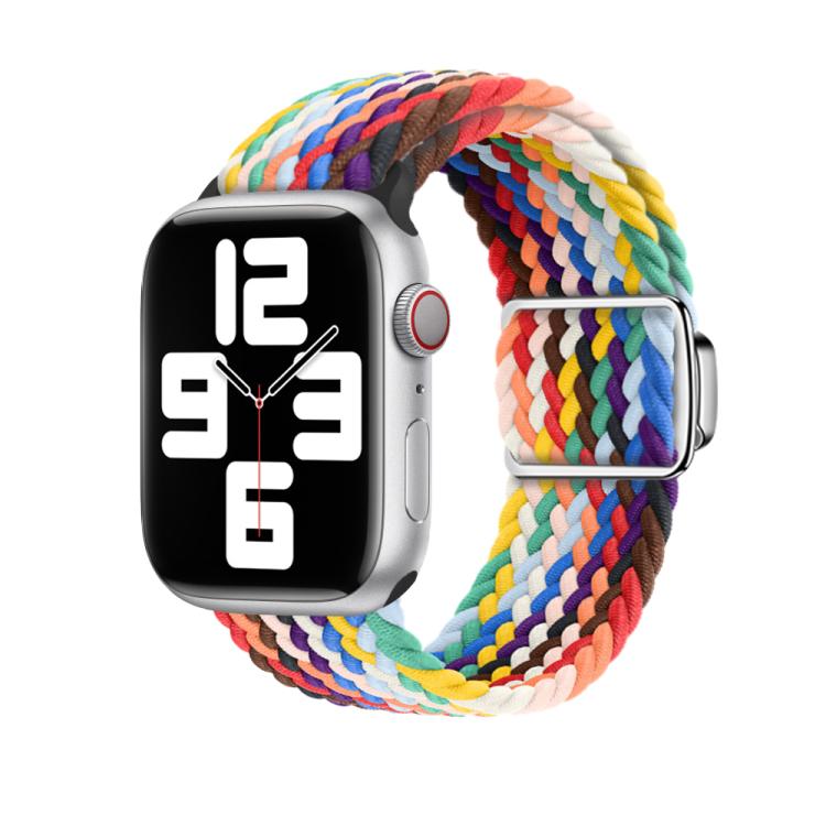 For Apple Watch 42mm / 41mm / 40mm / 38mm Kalebol Nylon Loop Magnetic Buckle Watch Band(Official Rainbow) - Watch Bands by Kalebol | Online Shopping UK | buy2fix