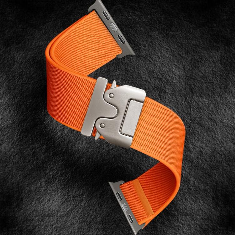 For Apple Watch 46mm / 49mm / 45mm / 44mm Kalebol Parachute Buckle Elastic Nylon Watch Band(Orange) - Watch Bands by Kalebol | Online Shopping UK | buy2fix