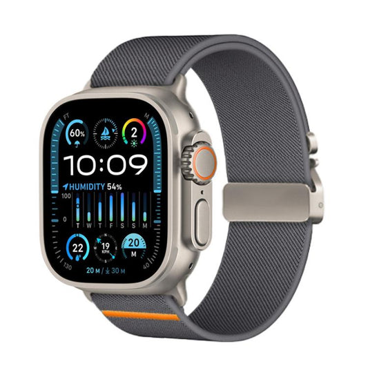 For Apple Watch 46mm / 49mm / 45mm / 44mm Kalebol Parachute Buckle Elastic Nylon Watch Band(Dark Grey) - Watch Bands by Kalebol | Online Shopping UK | buy2fix