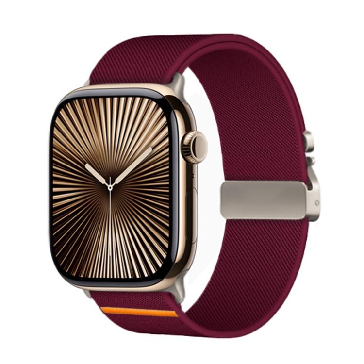 For Apple Watch 42mm / 41mm / 40mm / 38mm Kalebol Parachute Buckle Elastic Nylon Watch Band(Wine Red) - Watch Bands by Kalebol | Online Shopping UK | buy2fix