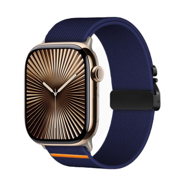 For Apple Watch 42mm / 41mm / 40mm / 38mm Kalebol Parachute Buckle Elastic Nylon Watch Band(Midnight Blue) - Watch Bands by Kalebol | Online Shopping UK | buy2fix