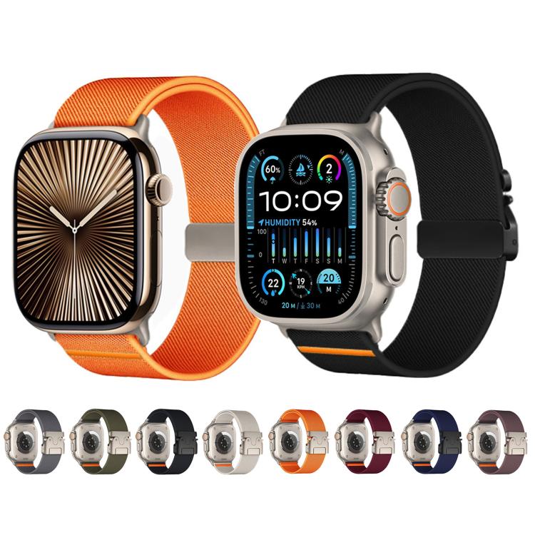 For Apple Watch 42mm / 41mm / 40mm / 38mm Kalebol Parachute Buckle Elastic Nylon Watch Band(Dark Grey) - Watch Bands by Kalebol | Online Shopping UK | buy2fix