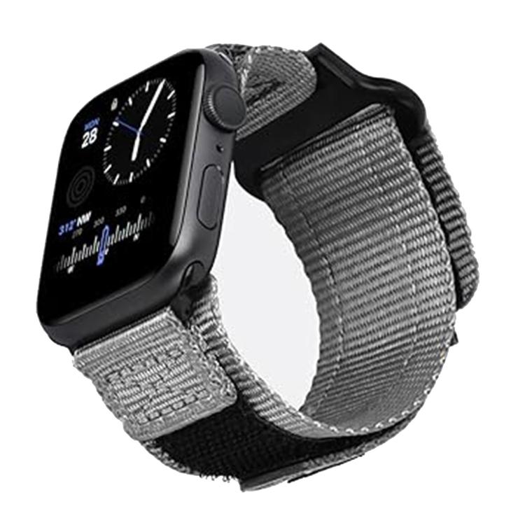 For Apple Watch 46mm / 49mm / 45mm / 44mm Kalebol Canvas Nylon Hook and Loop Watch Band(Grey) - Watch Bands by Kalebol | Online Shopping UK | buy2fix