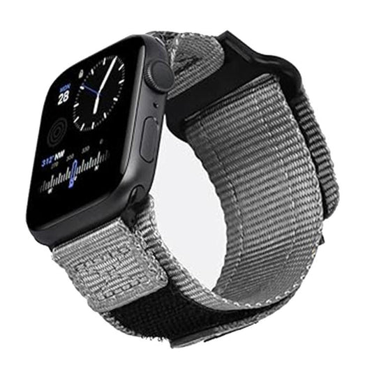 For Apple Watch 46mm / 49mm / 45mm / 44mm Kalebol Canvas Nylon Hook and Loop Watch Band(Grey) - Watch Bands by Kalebol | Online Shopping UK | buy2fix