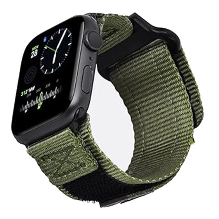 For Apple Watch 46mm / 49mm / 45mm / 44mm Kalebol Canvas Nylon Hook and Loop Watch Band(Army Green) - Watch Bands by Kalebol | Online Shopping UK | buy2fix