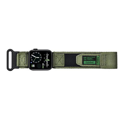 For Apple Watch 46mm / 49mm / 45mm / 44mm Kalebol Canvas Nylon Hook and Loop Watch Band(Army Green) - Watch Bands by Kalebol | Online Shopping UK | buy2fix