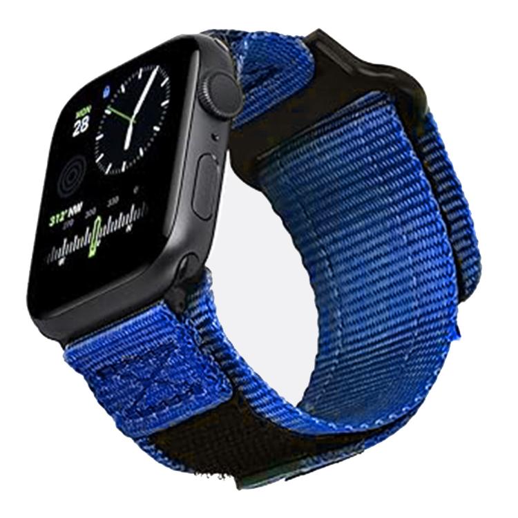For Apple Watch 42mm / 41mm / 40mm / 38mm Kalebol Canvas Nylon Hook and Loop Watch Band(Blue) - Watch Bands by Kalebol | Online Shopping UK | buy2fix