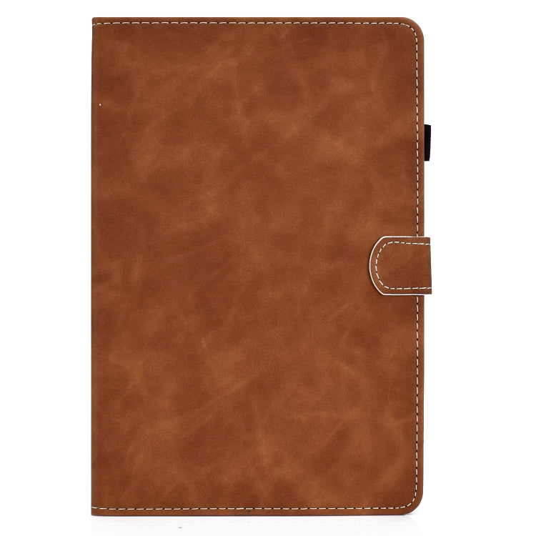For Samsung Galaxy Tab S8 / Galaxy Tab S7 T870 Cowhide Texture Horizontal Flip Leather Case with Holder & Card Slots & Sleep / Wake-up Function(Brown) by buy2fix