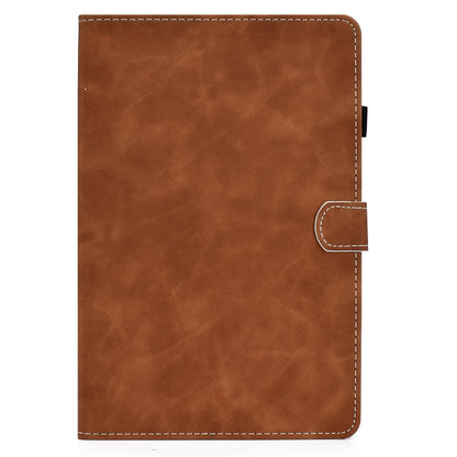 For Samsung Galaxy Tab S8 / Galaxy Tab S7 T870 Cowhide Texture Horizontal Flip Leather Case with Holder & Card Slots & Sleep / Wake-up Function(Brown) by buy2fix