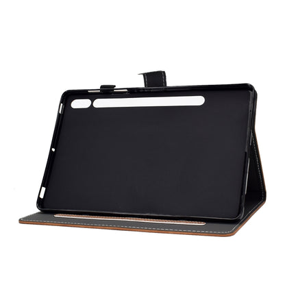 For Samsung Galaxy Tab S8 / Galaxy Tab S7 T870 Cowhide Texture Horizontal Flip Leather Case with Holder & Card Slots & Sleep / Wake-up Function(Brown) by buy2fix