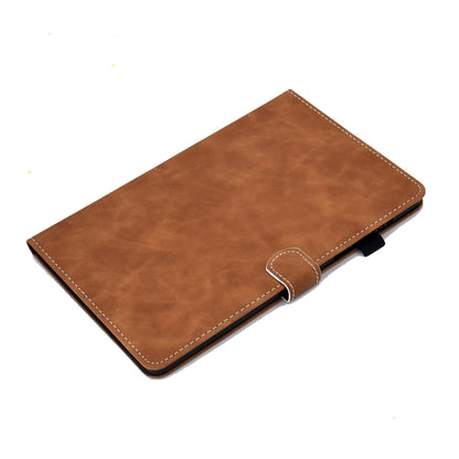 For Samsung Galaxy Tab S8 / Galaxy Tab S7 T870 Cowhide Texture Horizontal Flip Leather Case with Holder & Card Slots & Sleep / Wake-up Function(Brown) by buy2fix