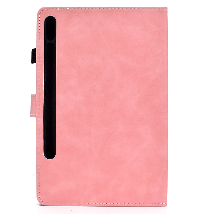 For Samsung Galaxy Tab S8 / Galaxy Tab S7 T870 Cowhide Texture Horizontal Flip Leather Case with Holder & Card Slots & Sleep / Wake-up Function(Rose Gold) by buy2fix