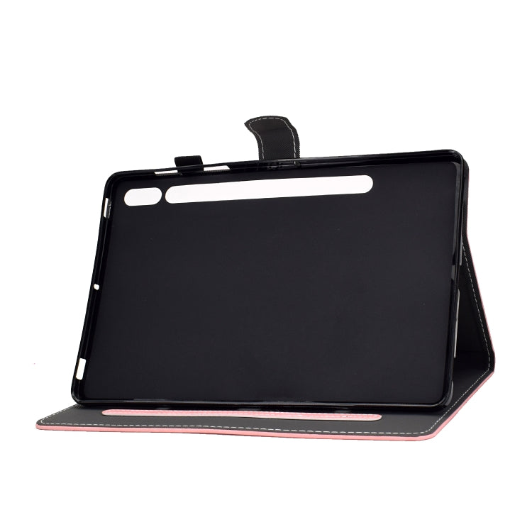 For Samsung Galaxy Tab S8 / Galaxy Tab S7 T870 Cowhide Texture Horizontal Flip Leather Case with Holder & Card Slots & Sleep / Wake-up Function(Rose Gold) by buy2fix