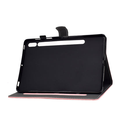 For Samsung Galaxy Tab S8 / Galaxy Tab S7 T870 Cowhide Texture Horizontal Flip Leather Case with Holder & Card Slots & Sleep / Wake-up Function(Rose Gold) by buy2fix