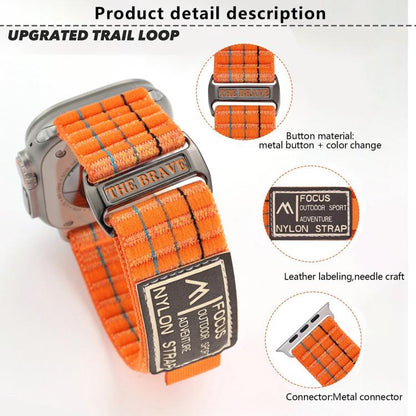 For Apple Watch 46mm / 49mm / 45mm / 44mm Kalebol  Dual-section Sports Nylon Loop Watch Band(White) - Watch Bands by Kalebol | Online Shopping UK | buy2fix