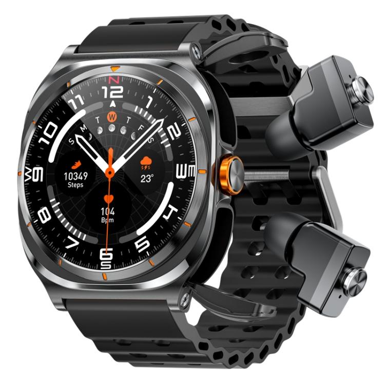 HAMTOD GT98 Headphones Smart Watch,1.53 inch, Support Bluetooth Call / NFC / Heart Rate(Black) - Smart Watches by HAMTOD | Online Shopping UK | buy2fix