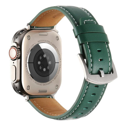 For Apple Watch 42mm / 41mm / 40mm / 38mm Kalebol Plain Genuine Leather Watch Band(Green) - Watch Bands by Kalebol | Online Shopping UK | buy2fix