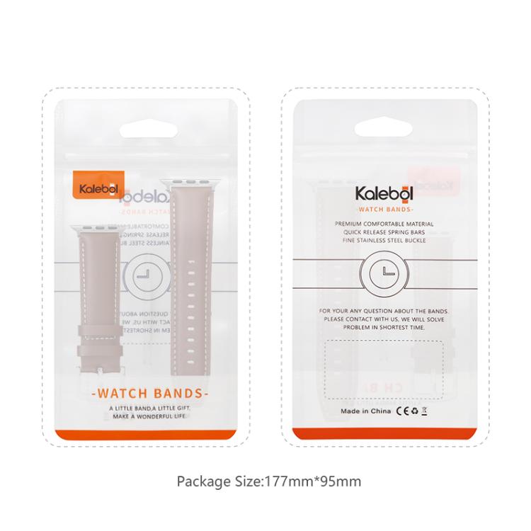 For Apple Watch 46mm / 49mm / 45mm / 44mm Kalebol Plain Genuine Leather Watch Band(Yellow Brown) - Watch Bands by Kalebol | Online Shopping UK | buy2fix