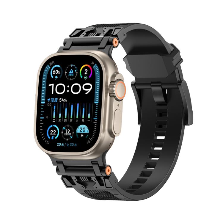 For Apple Watch 46mm / 49mm / 45mm / 44mm Kalebol Armor TPU Watch Band(Black) - Watch Bands by Kalebol | Online Shopping UK | buy2fix