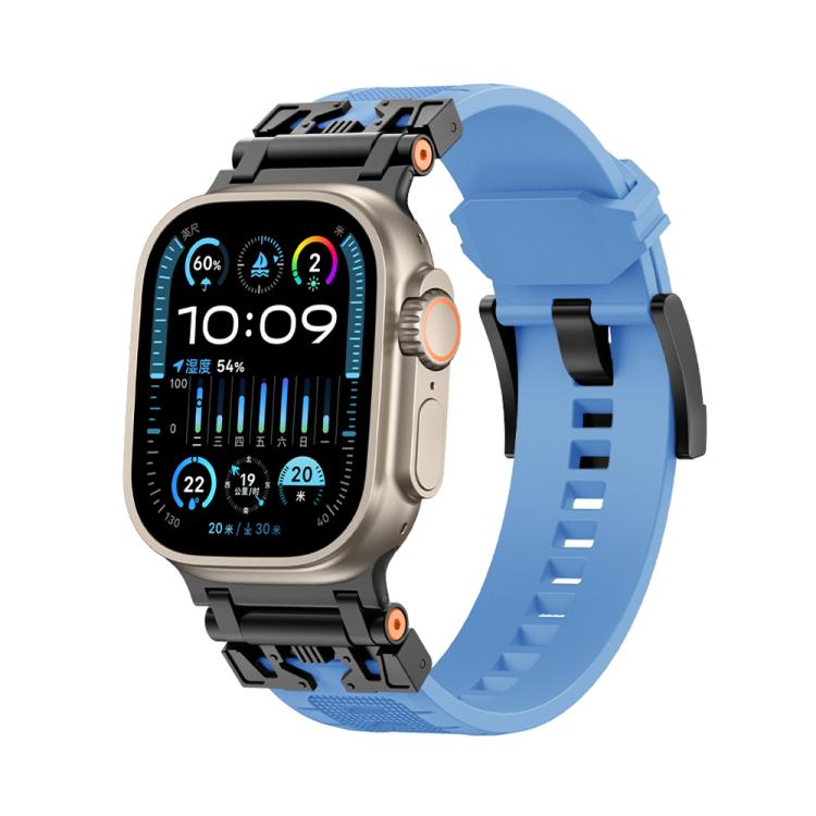 For Apple Watch 46mm / 49mm / 45mm / 44mm Kalebol Armor TPU Watch Band(Black Blue) - Watch Bands by Kalebol | Online Shopping UK | buy2fix