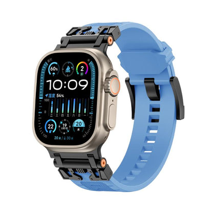 For Apple Watch 46mm / 49mm / 45mm / 44mm Kalebol Armor TPU Watch Band(Black Blue) - Watch Bands by Kalebol | Online Shopping UK | buy2fix