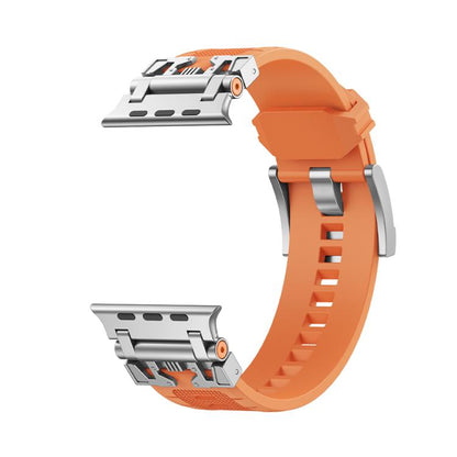 For Apple Watch 46mm / 49mm / 45mm / 44mm Kalebol Armor TPU Watch Band(Silver Orange) - Watch Bands by Kalebol | Online Shopping UK | buy2fix