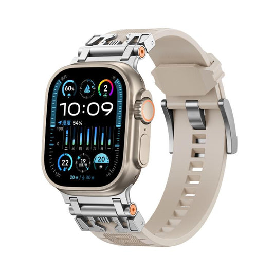 For Apple Watch 46mm / 49mm / 45mm / 44mm Kalebol Armor TPU Watch Band(Silver Starlight) - Watch Bands by Kalebol | Online Shopping UK | buy2fix