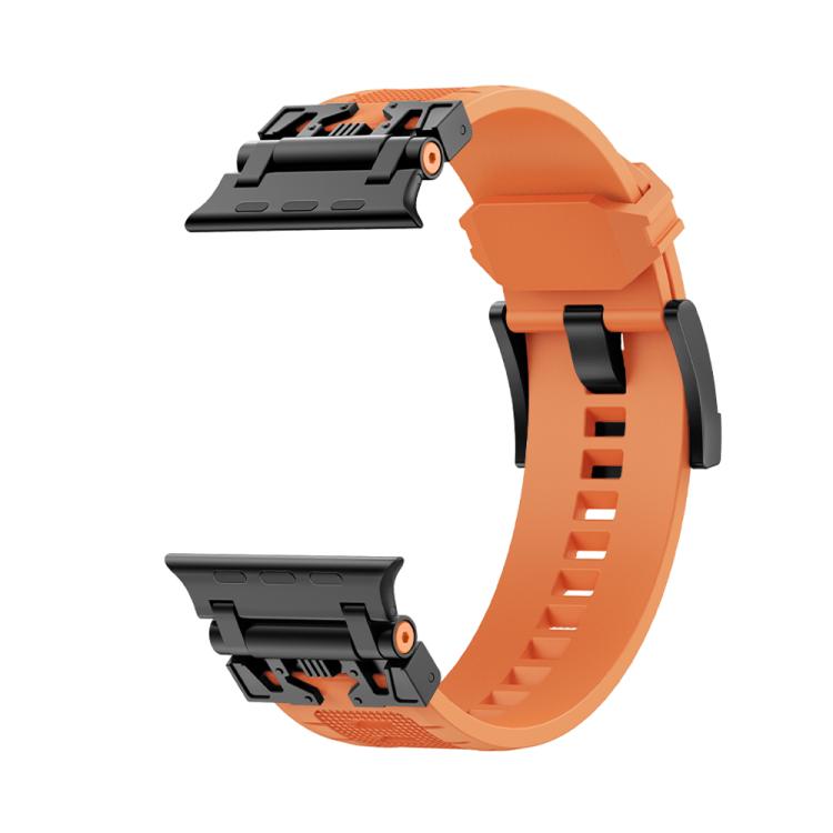 For Apple Watch 42mm / 41mm / 40mm / 38mm Kalebol Armor TPU Watch Band(Black Orange) - Watch Bands by Kalebol | Online Shopping UK | buy2fix
