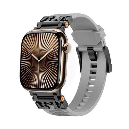 For Apple Watch 42mm / 41mm / 40mm / 38mm Kalebol Armor TPU Watch Band(Black Grey) - Watch Bands by Kalebol | Online Shopping UK | buy2fix