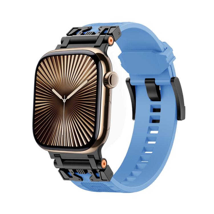 For Apple Watch 42mm / 41mm / 40mm / 38mm Kalebol Armor TPU Watch Band(Black Blue) - Watch Bands by Kalebol | Online Shopping UK | buy2fix