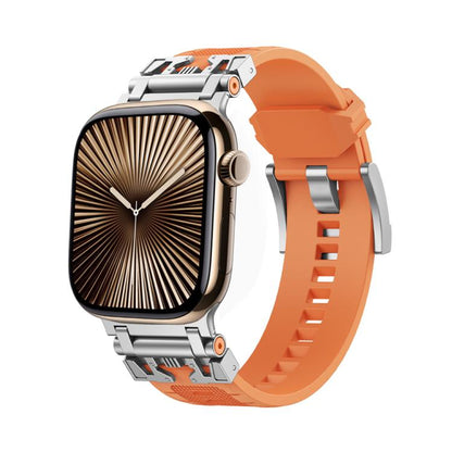 For Apple Watch 42mm / 41mm / 40mm / 38mm Kalebol Armor TPU Watch Band(Silver Orange) - Watch Bands by Kalebol | Online Shopping UK | buy2fix