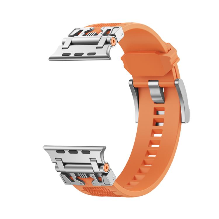 For Apple Watch 42mm / 41mm / 40mm / 38mm Kalebol Armor TPU Watch Band(Silver Orange) - Watch Bands by Kalebol | Online Shopping UK | buy2fix